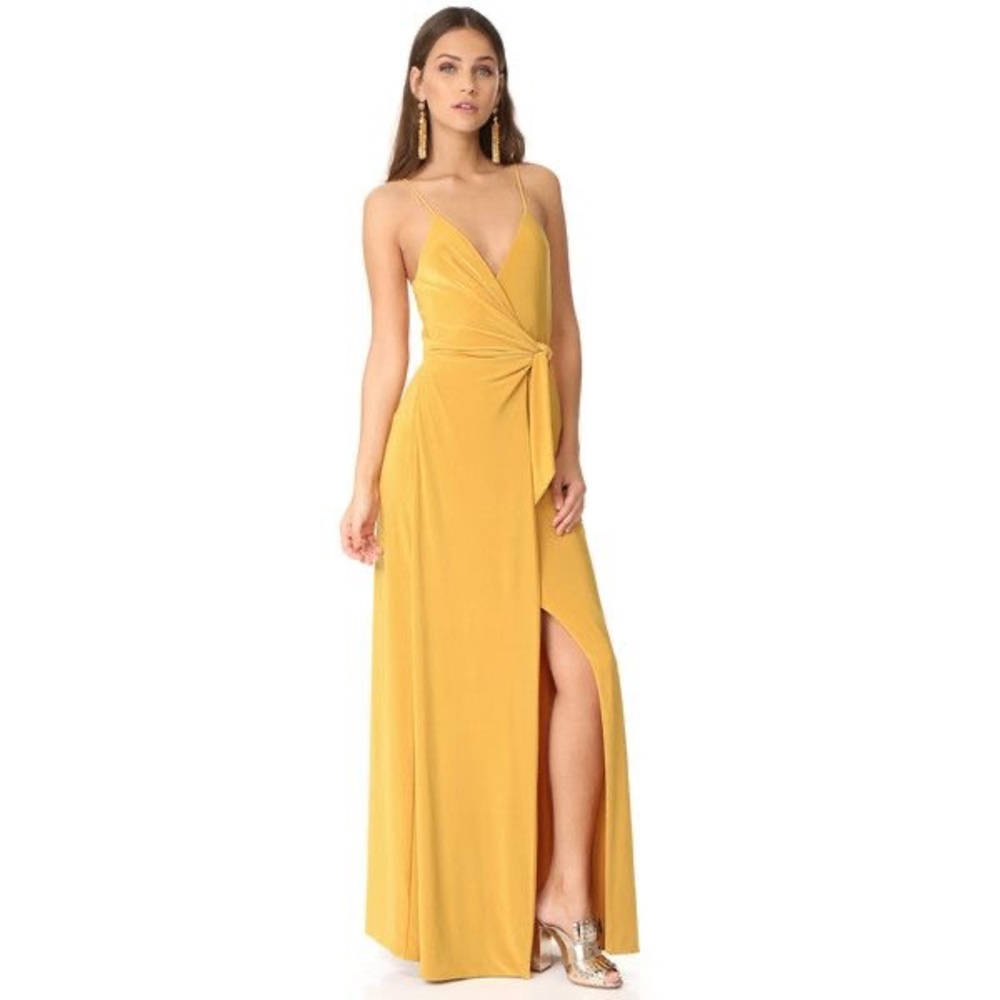 NWT MISA Los Angeles Veronika Jersey Spaghetti Strap Wrap Dress